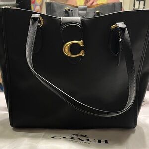 Coach Black Tote with Gold Accents